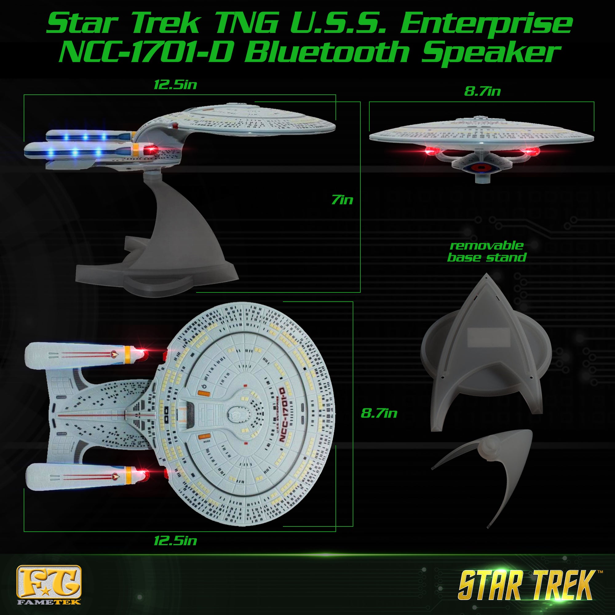 FameTek U.S.S. Enterprise NCC-1701-D Bluetooth Speaker